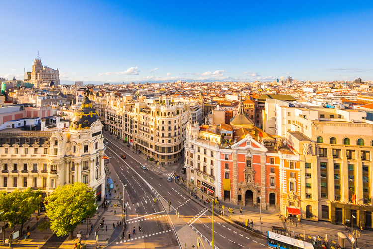 Aerial view of Madrid City